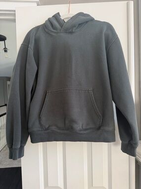 Solid mineral green hooded sweatshirt and sweatpants